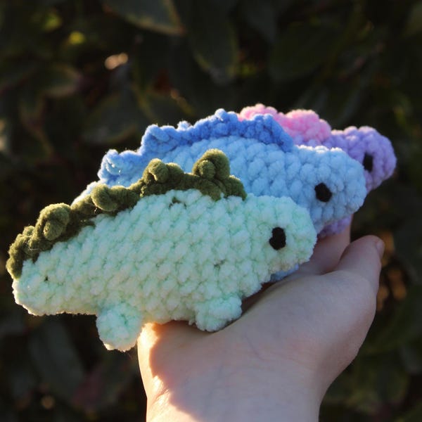 Crochet Dinosaur Plushie | Desk Decor | Spring | Handmade Toy | Stegosaurus