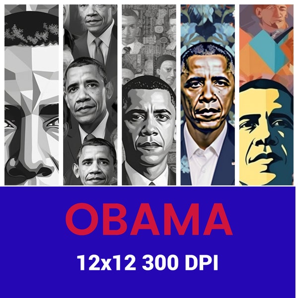 Obama Paper Pack - Obama Craft Paper - 5 Papers - 12in x 12in - Commercial Use - INSTANT DOWNLOAD