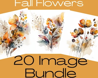 Watercolor Fall Flowers, Printable Wall Art, Downloadable Prints, Floral Wall Art, Watercolor Flowers, Fall Prints, Thanksgiving Decor