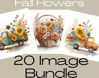 fall Flowers, fall decor, autumn decor, watercolor Flowers, fall clipart, sunflower clipart, autumn designs, scrapbook elements, fall colors
