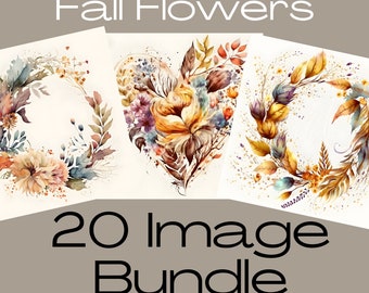 Fall Flowers, Dall Décor, Autumn Décor, Watercolor Flowers, Fall Clipart, Sunflower Clipart, autumn designs, scrapbook elements, fall colors