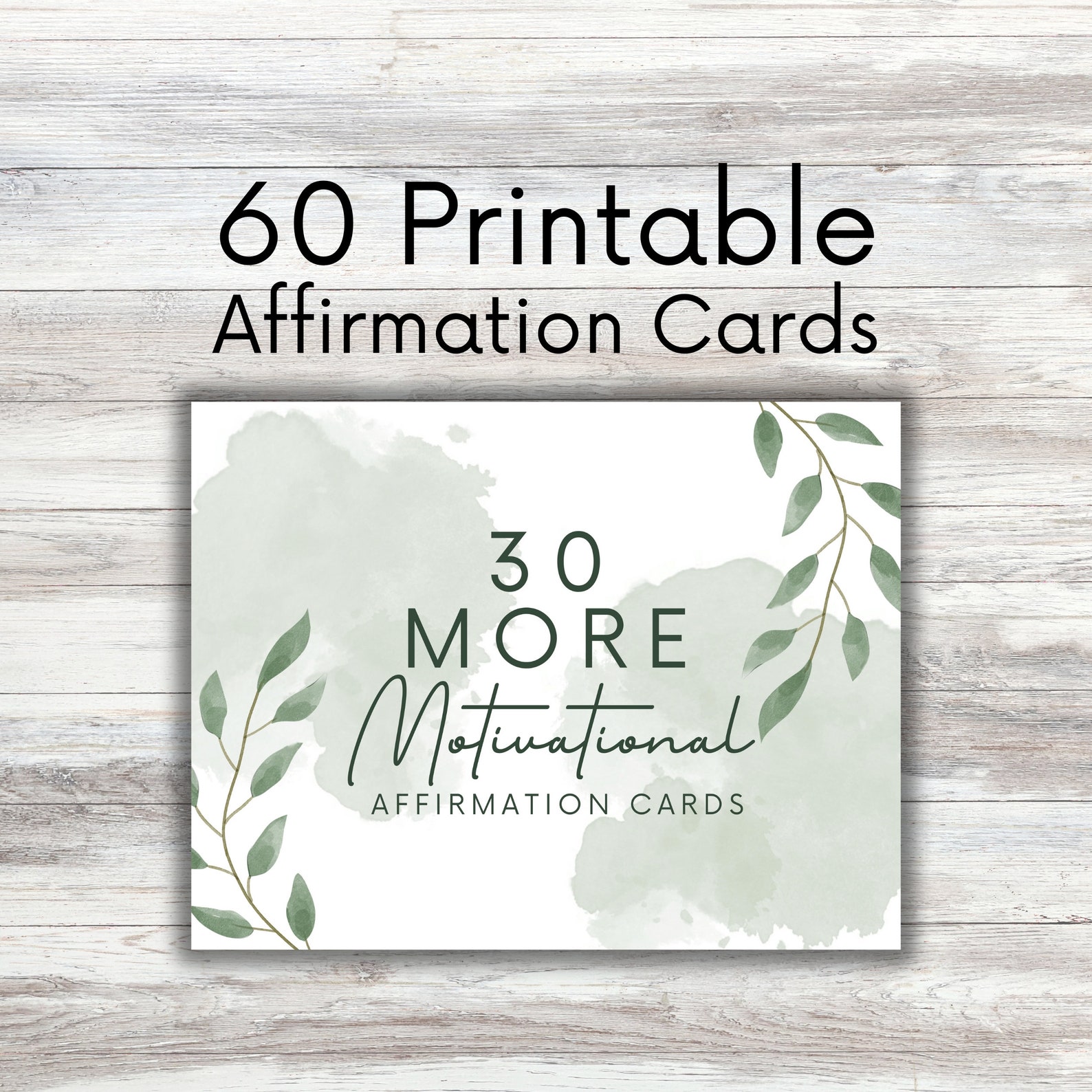 60 Motivational Affirmation Cards Printable, Digital Download, Positive ...
