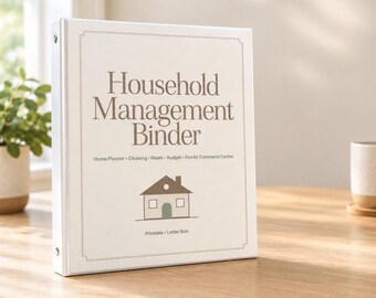 Household Management Binder Printable | Home Planner, Cleaning, Meals, Budget | Family Organizer PDF