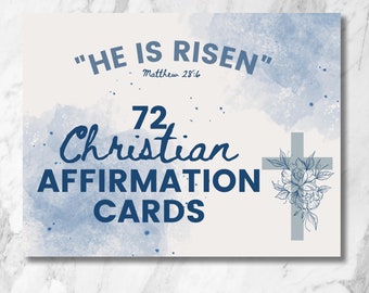 72 Religious Christion Affirmation Cards, Printable Digital Download, Positive and Motivational Quotes for Christians Printable Gift