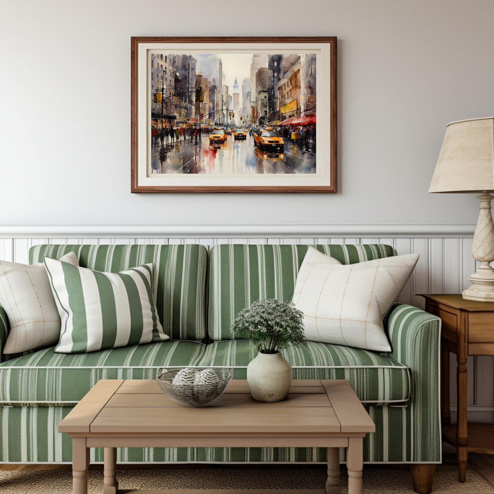 Busy Urban Landscape, City Life Wall Art, Fall City Life, Watercolor Art, City Landscape, Home ...