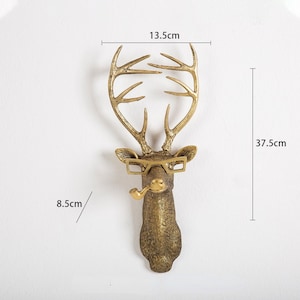 Bronze Animal Head, Bronze Animal Figurines, Bronze Deer Head, Wall Figurines, Home Wall Ornaments Deer