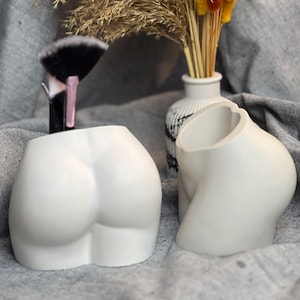 Booty Bleistifthalter Stiftschale, Weiblicher Körper Schreibtisch Organizer, Make Up Pinsel Halter, Großer Hintern Hintern Bleistifttopf, Frau Körper Skulptur Gipsvase