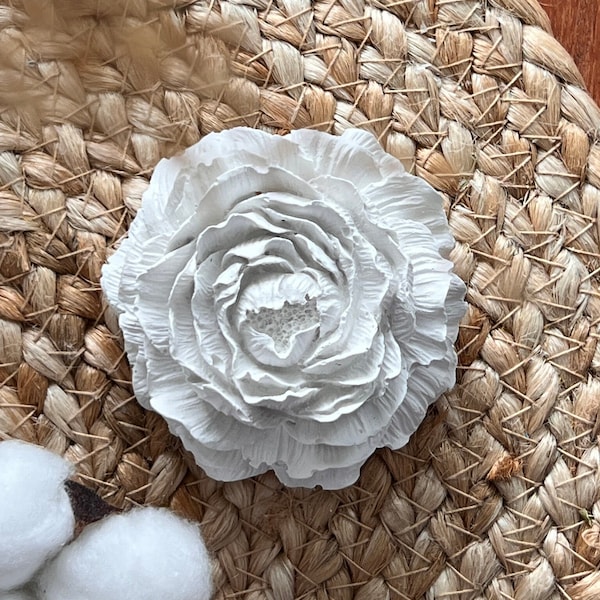 Flower Peony in Bloom Place Card Holders, Romantic Wedding Favour Decor Everlasting Spring Flowers, Eternal Gypsum Nature Home Decor Element