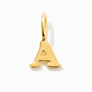 Pendentif à breloques lettre alphabet en or massif pour femme Disponible en or 10 carats ou 14 carats