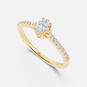 Diamond Engagement Ring in 14K Solid Diamond Ring 14k Gold Solitaire Rings for Women Promise Ring 0.30, 0.40, 0.50, 0.60, 0.70 ct. image 4