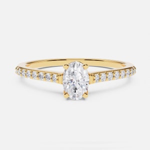 Diamond Engagement Ring in 14K Solid Diamond Ring 14k Gold Solitaire Rings for Women Promise Ring 0.30, 0.40, 0.50, 0.60, 0.70 ct. image 2