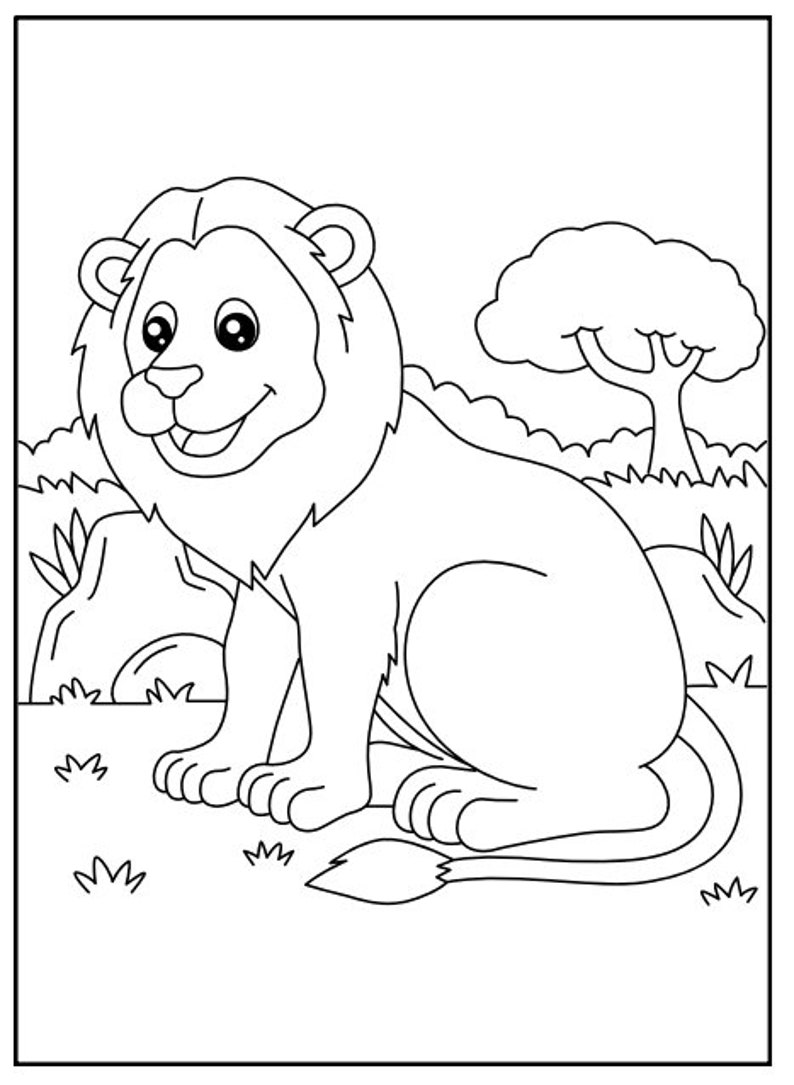 39 Animal Printable Coloring Pages Kids Age 4-8 | Happy Animals | Kids