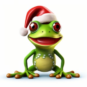 Grenouille Santa Clipart, 7 PNG de haute qualité, Téléchargement numérique, Fabrication de cartes, Techniques mixtes, Artisanat en papier numérique, Art mural grenouille, Art Steampunk, Crapaud