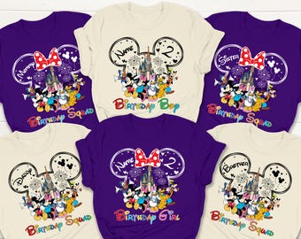 Custom Disney Birthday Shirts, Birthday Squad T-shirt, Disney Birthday Trip, Disney World Birthday Shirt, Family Matching Tee, Birthday Girl