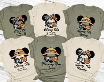 Benutzerdefinierte Animal Kingdom Familie Shirt, Disney Safari 2025 Shirt, Disney World Familie Shirt, Disney Geburtstag, passendes Familien Shirt, Disney Trip
