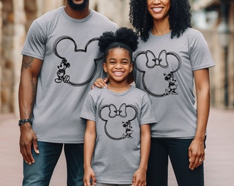 Disneyland 2026 Shirts, Mickey and Minnie Family Shirts, Disney Family Vacation, Mickey Shirt, Minnie Sketch, Disney Kids Shirt, Disneyworld