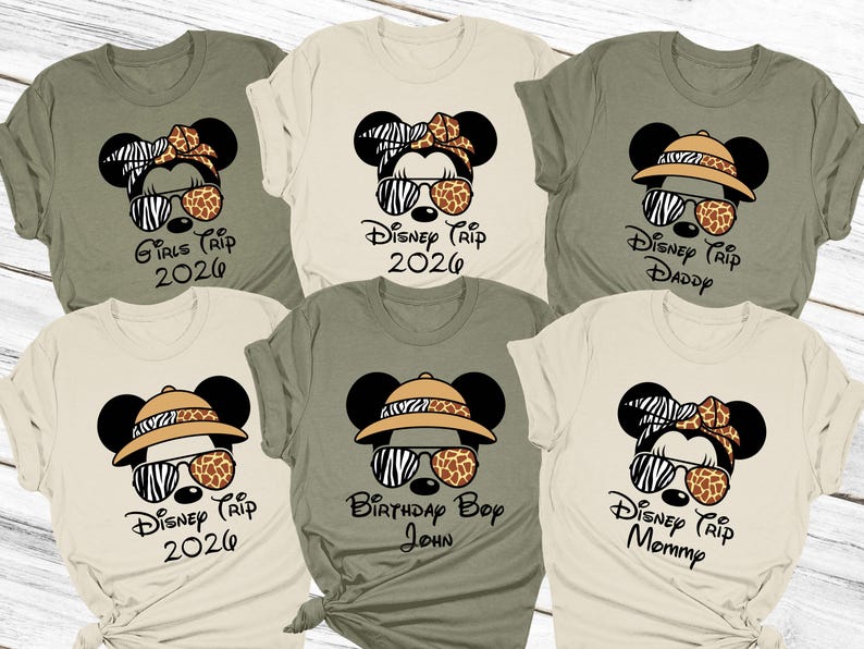 Custom Animal Kingdom Family Shirt, Disney Safari 2026 Shirt, Disney World Family Shirt, Disney Birthday, Matching Family Shirt, Disney Trip image 1