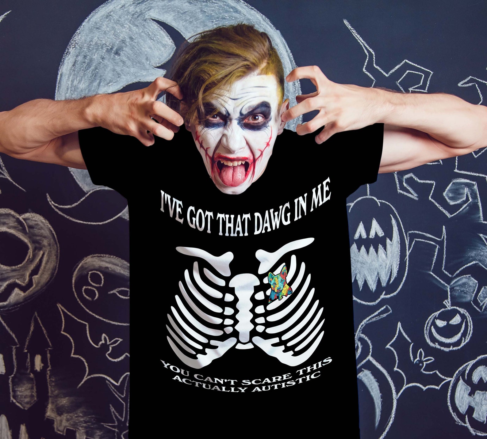 Proud Autism Funny Halloween Costume Autistic Xray Skeleton I Etsy