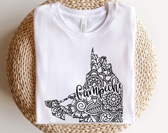 Campeche Mexico Shirt: Mandala Art, Mexican Pride Tee