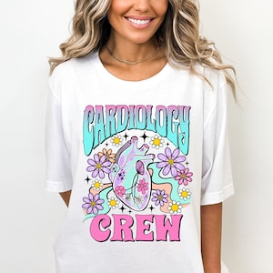 Cardiology Crew Shirt Cath Lab RN T-Shirt CCU T-Shirt Cardiac Care Unit Tee Cardiology Sonographer Gift Retro CVICU New Cardiac Nurse Gifts