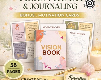 Vision Board Journal | Printable Goal Planner & Manifestation Guide | Digital Download