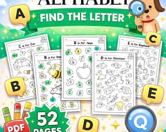 Find the Letter Game | Alphabet Recognition Worksheets | Printable ABC PDF for Kids
