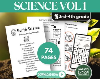 Earth Science Worksheets | 3rd & 4th Grade | A4 PDF Printable