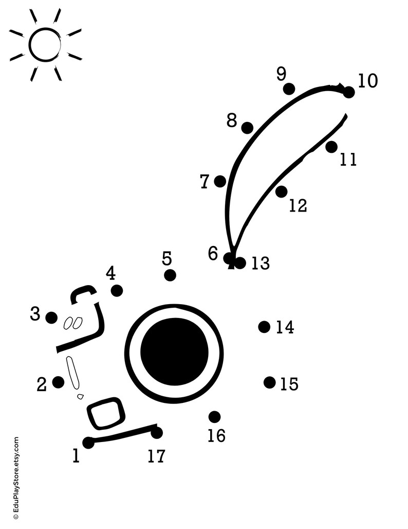 Summer Dot to Dot Coloring | Printable Connect the Dots PDF | 50 Pages ...