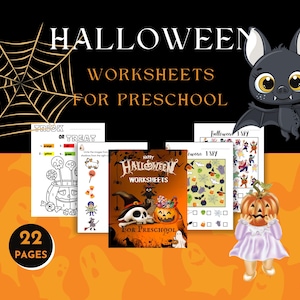 Halloween Preschool Worksheets | Fun Halloween Activities for Kids | Printable Halloween PDF | 22 Pages + Bonus Diploma