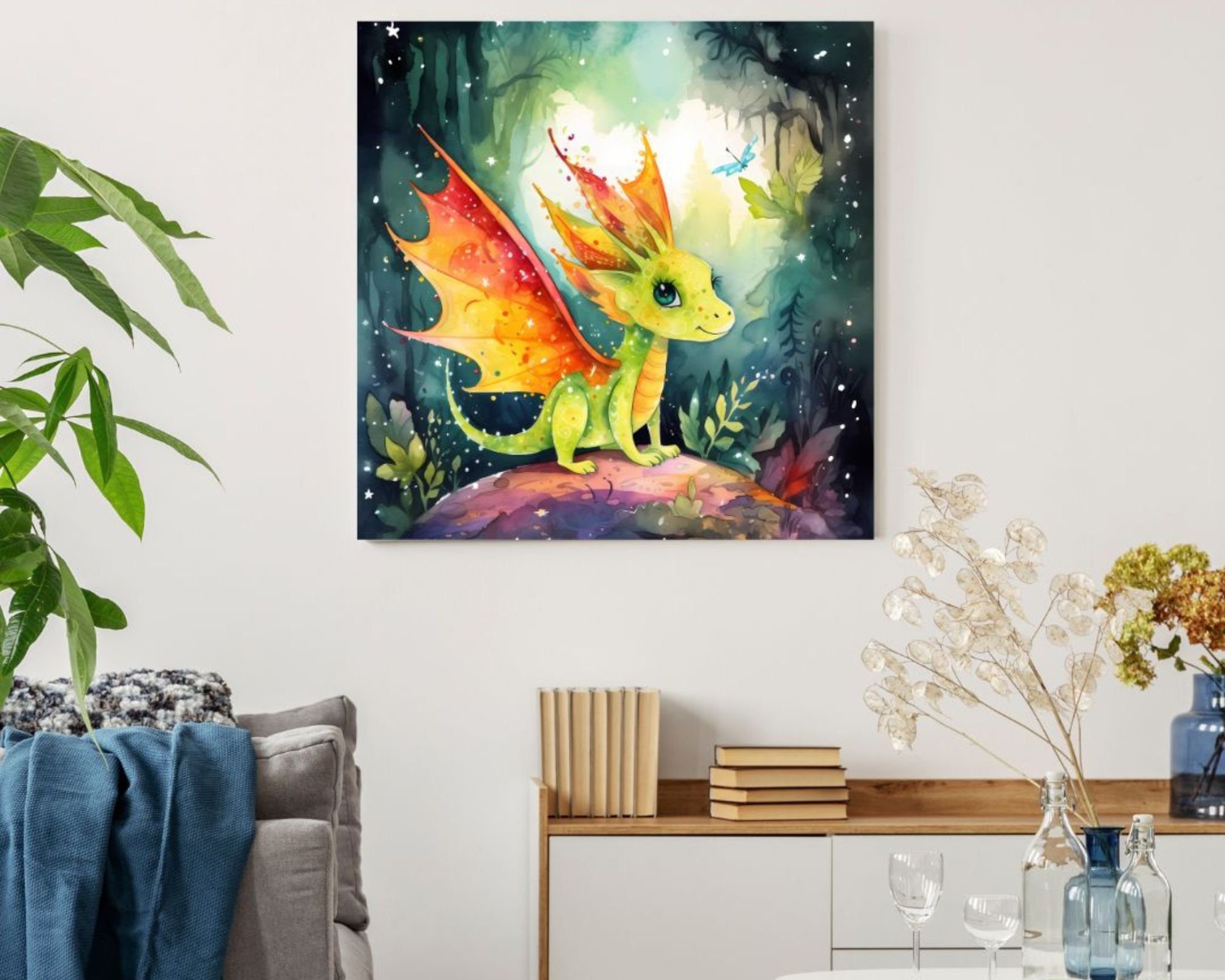 Cute Baby Dragon Poster | Kids Room Digital Wall Art Print - Etsy