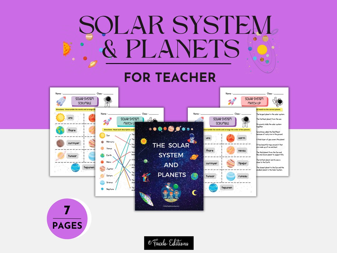Solar System & Planets Activity Pack | 8.5x11 PDF Worksheets - Etsy