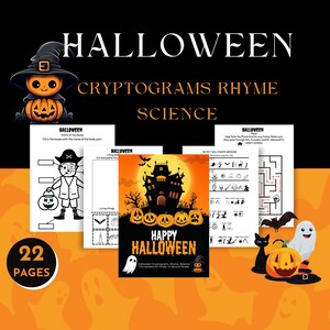 Halloween-werkbladen wetenschap en plezier pdf | Leerwerkboek K-2 | Afdrukbaar op 22 A4-pagina&#39;s