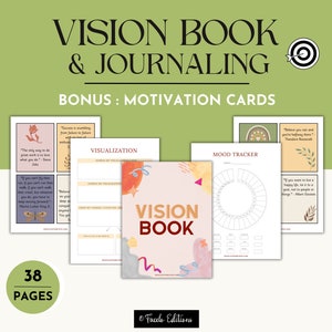 Vision Board Journal | Druckbarer Zielplaner & Manifestationsanleitung | Digitaler Download