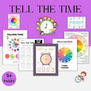 Telling Time Worksheets and Learning Clocks | Printable PDF & JPG