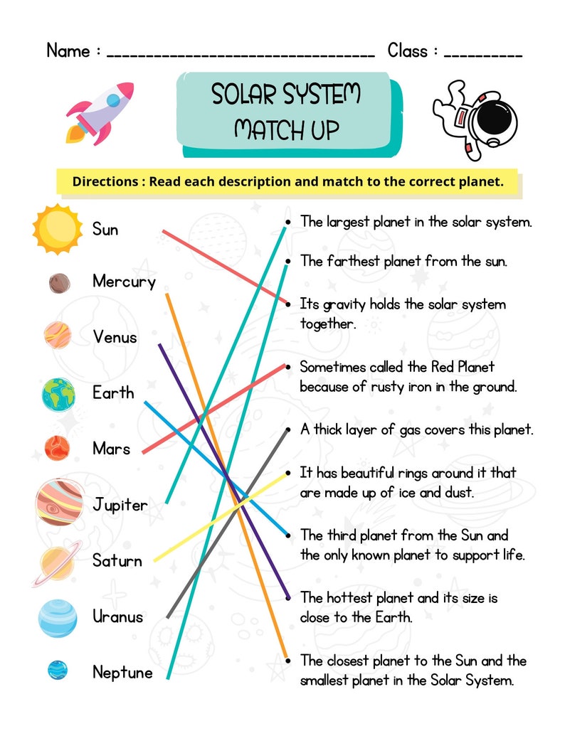 Solar System & Planets Activity Pack | 8.5x11 PDF Worksheets - Etsy ...