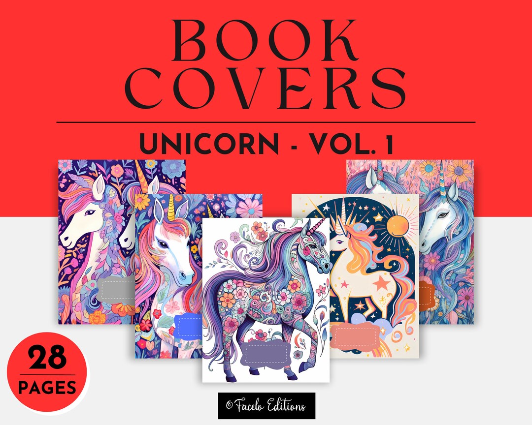 Book Covers Unicorn. Unleash Your Imagination With Printable - Etsy