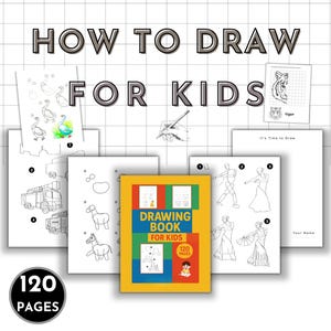 Drawing Book for Kids – 120 Pages PDF | Step-by-Step Art Activities | Easy Drawing Guide | Digital Download for Ages 6+