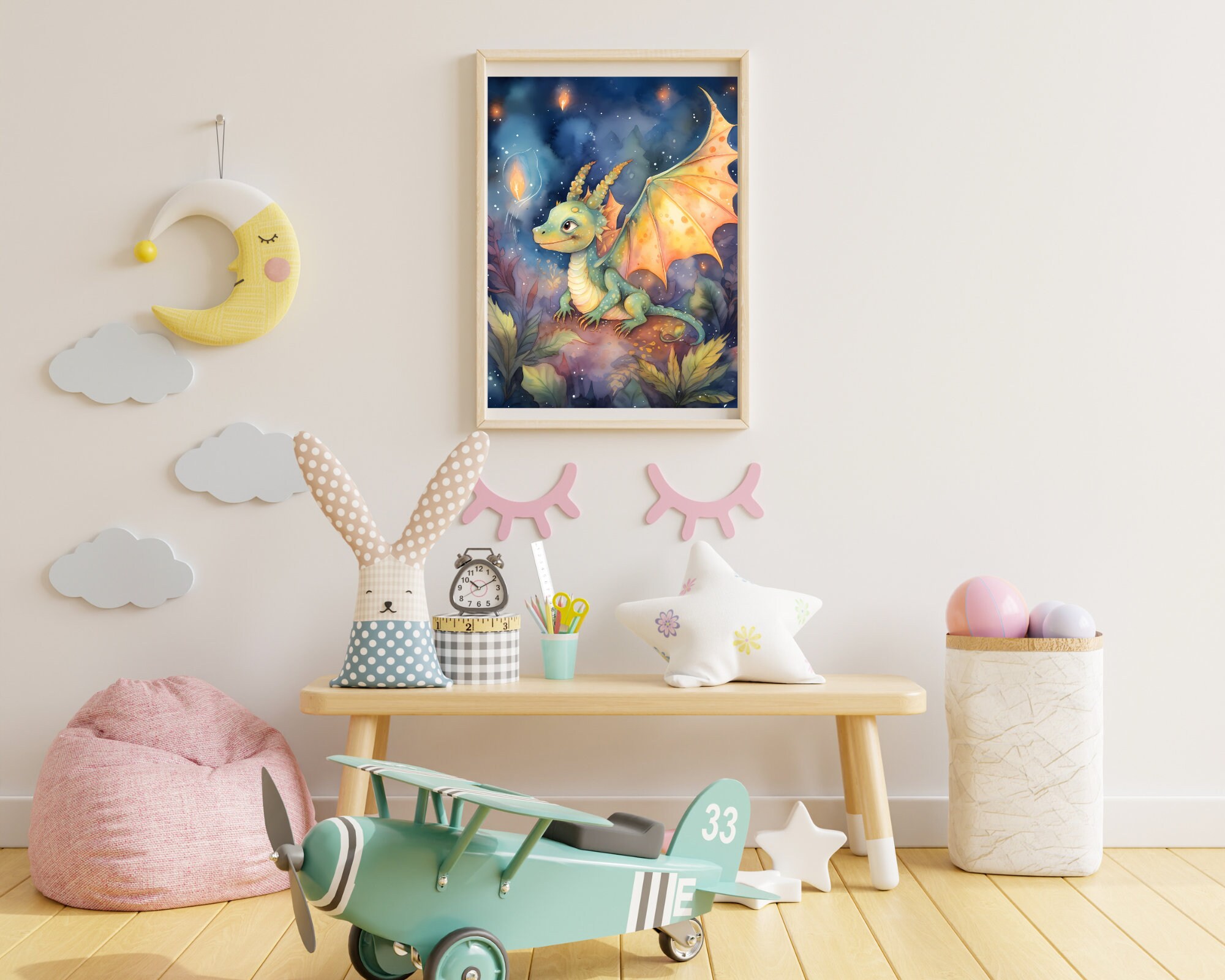 Cute Baby Dragon Poster | for Kids Room & Nursery - Etsy