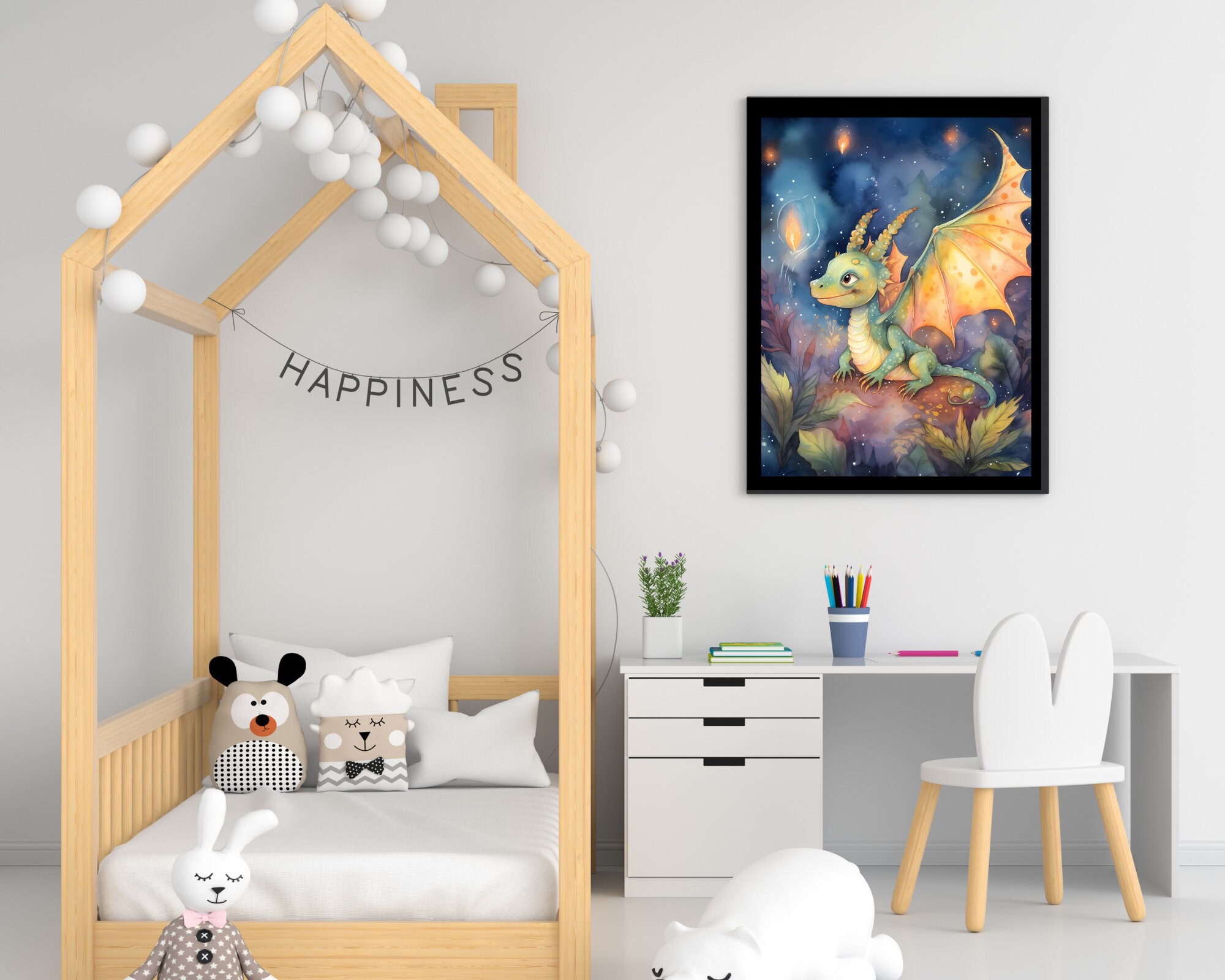Cute Baby Dragon Poster | for Kids Room & Nursery - Etsy