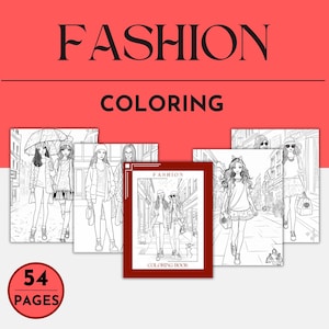 Fashion Coloring Book | Stylish Outfit Illustrations | Digital Download