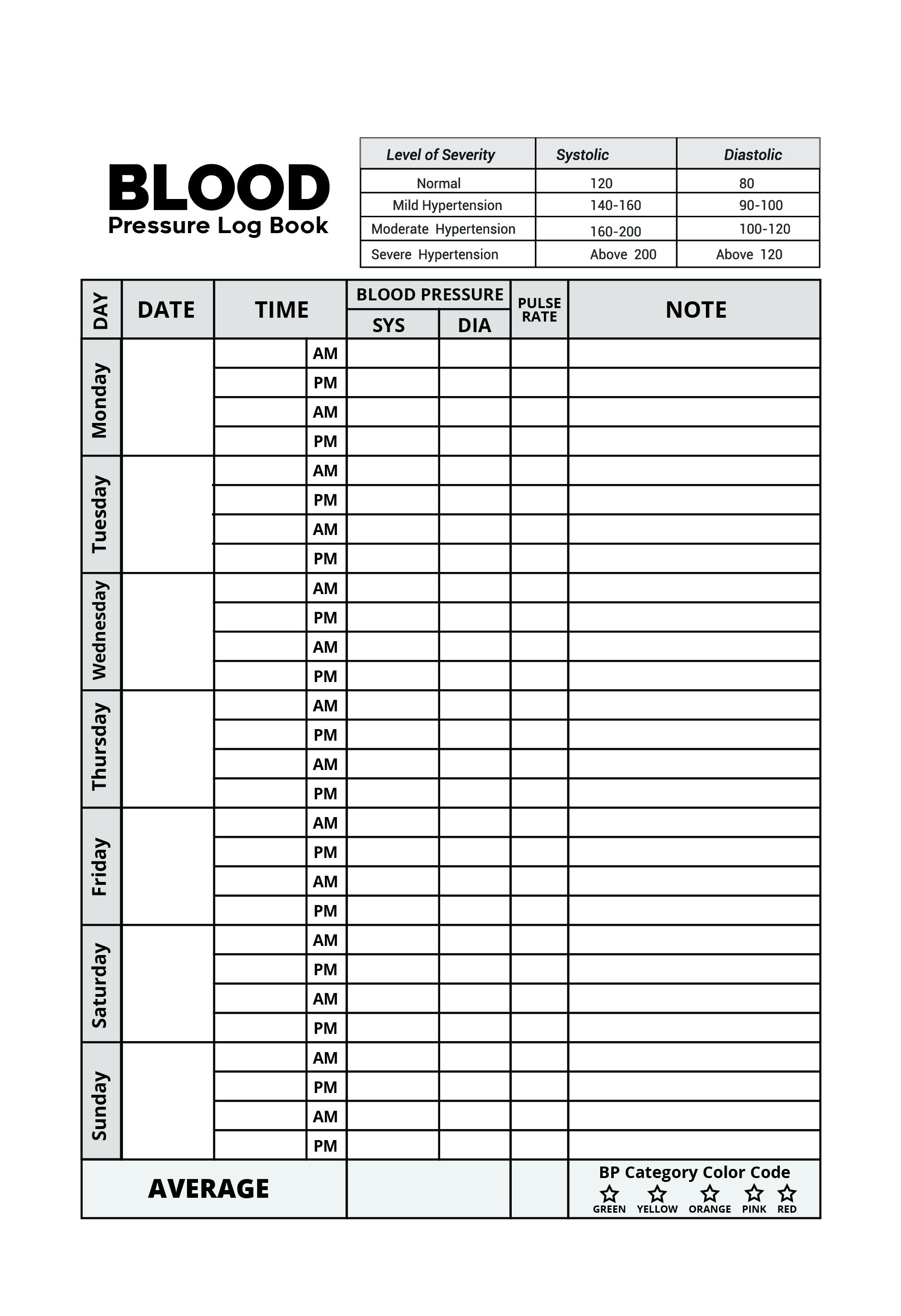 Bp Tracking Cards.pdf Blood Pressure Tracker | Printable BP Log & Heart Rate Monitor | Health ...