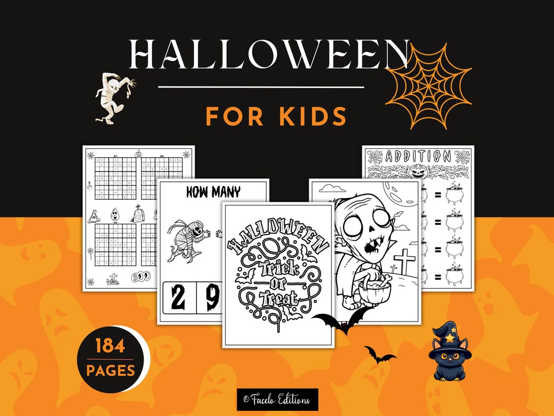 PDF Halloween Coloring Book for Kids : Spooky Fun Activities, Cute ...