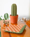 Cactus Chess/Checkers Set: Roll Up Travel Board Game, Cactus Pieces