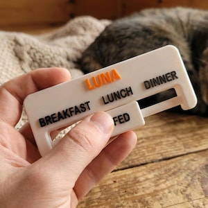 Custom Name Pet Feeder Indicator | Dog Mom Gift | Cat Lover Organization | Personalized Feeding Schedule Magnet | Funny Pet Kitchen Decor