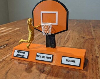 Personalized Basketball Player Figure & Stand-Custom Name, Number, Date Trophy-Desk Decor-Unique Gift for Basketball Lovers