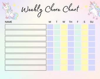 Unicorn Chore Chart