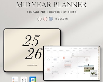 2025-2026 Digital Life Planner: GoodNotes, iPad, Apple & Google Calendar (Digital Download