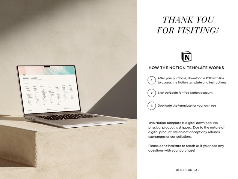 Notion Weekly Planner Template: Simple Digital To-do List (PDF) - Etsy