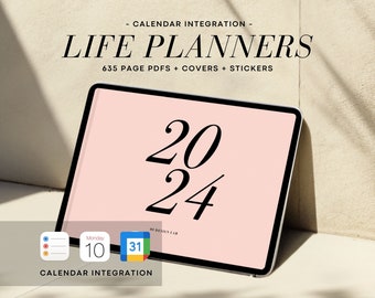 2024 Digital Planner Goodnotes Dated Life Planner with links to Apple Calendar Google Calendar Reminders Calendar Integration Digital Bujo