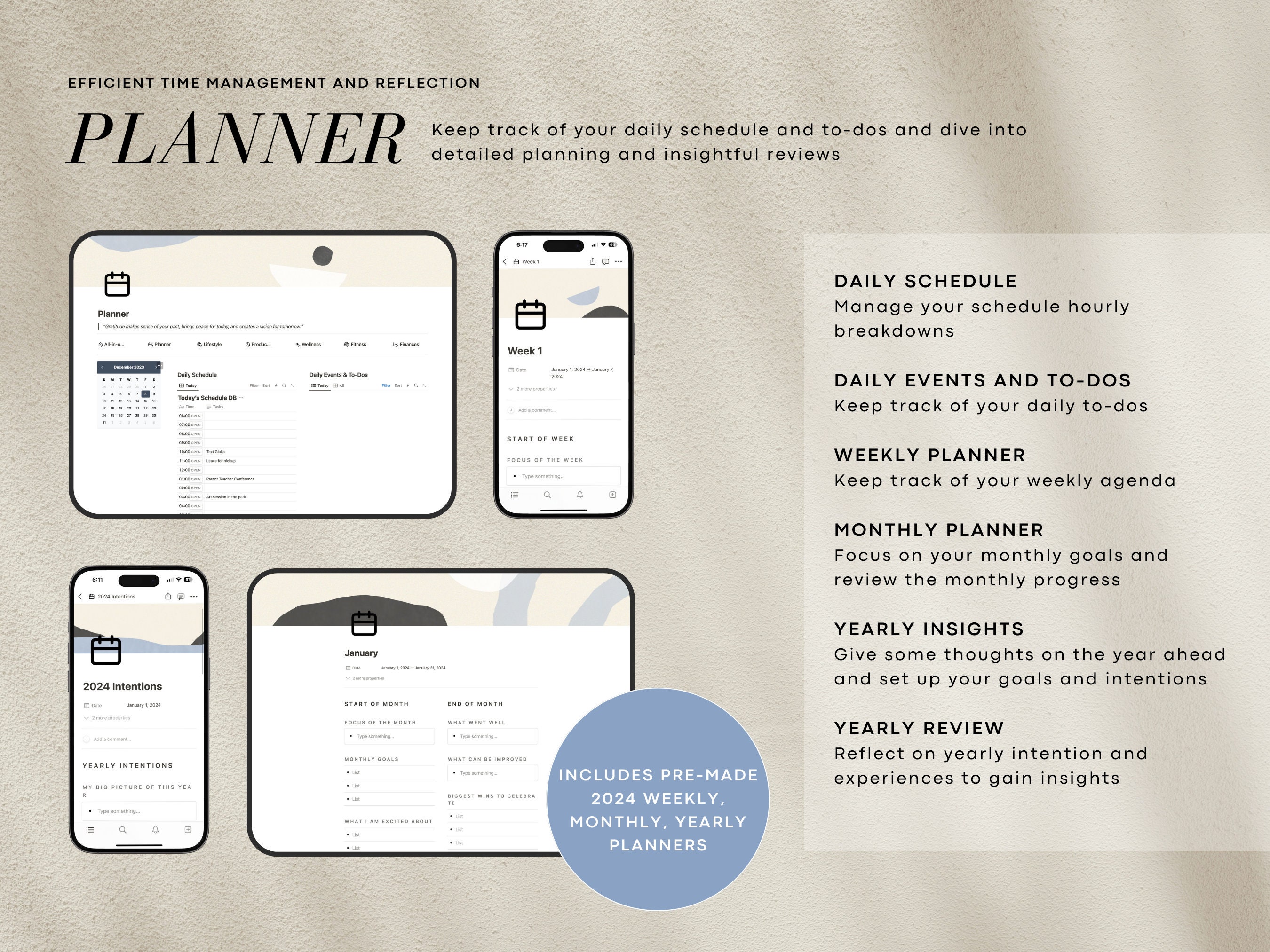 All in One Planner 2024 Notion Template Ultimate Life Planner Notion ...